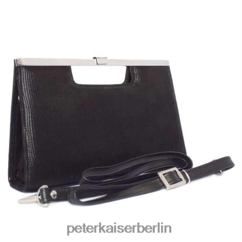 8V264D259 Peter Kaiser Wye-Abendtasche schwarzes Eidechsenwildleder Frauen Zubehör